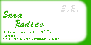 sara radics business card